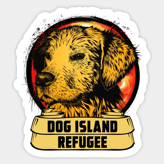 DOG ISLAND REFUGEE Sticker by theanomalius_merch